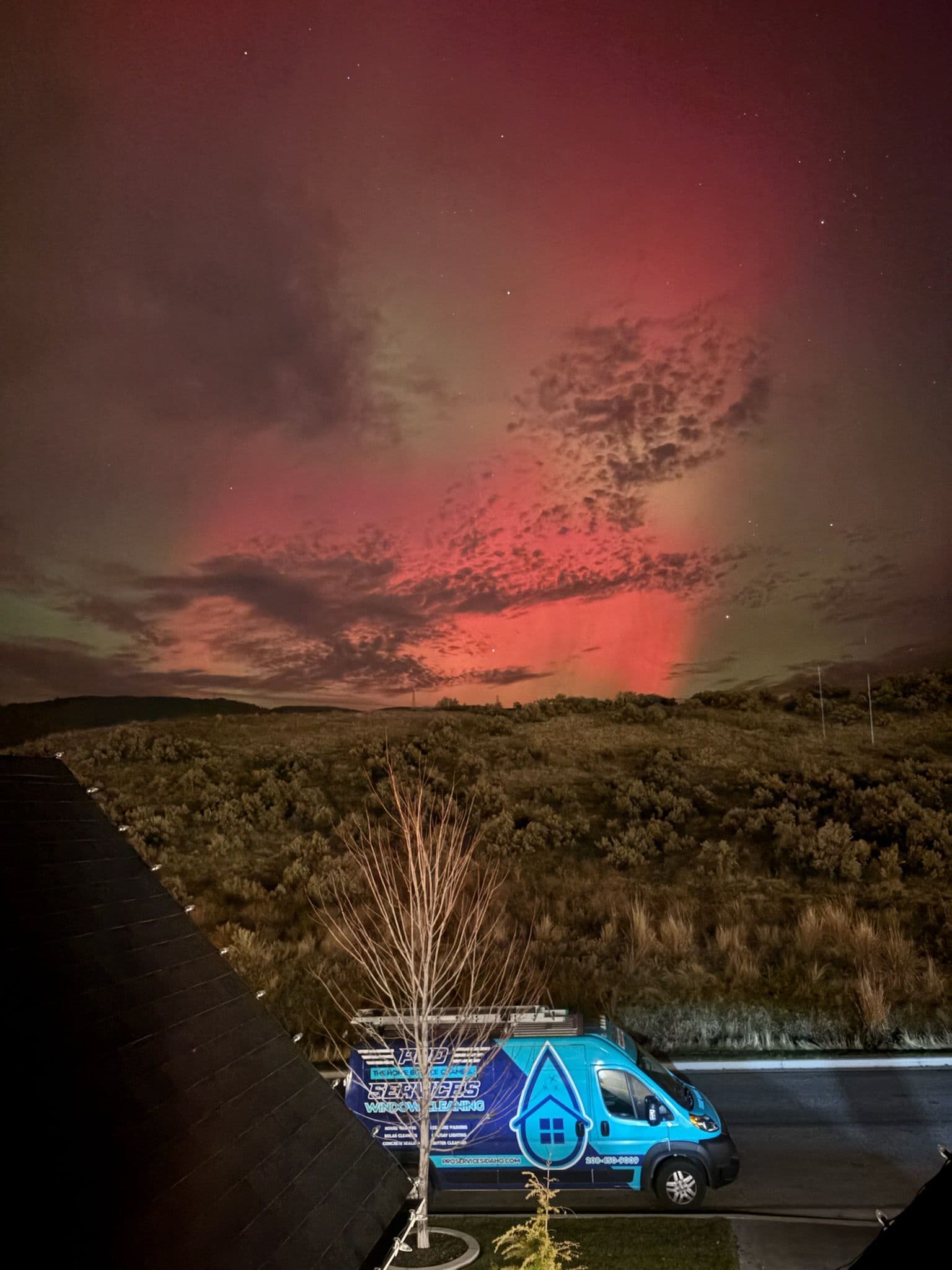 Project Our Stellar Window Wash Van Witnessed the Northern Lights image